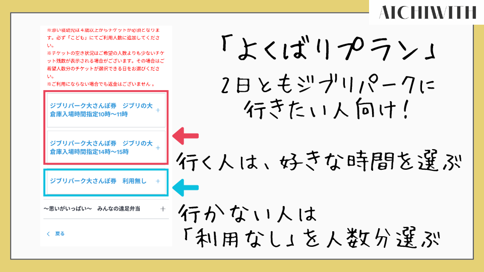 JTB　ジブリパーク　チケット付きプラン　予約方法　やり方　手順