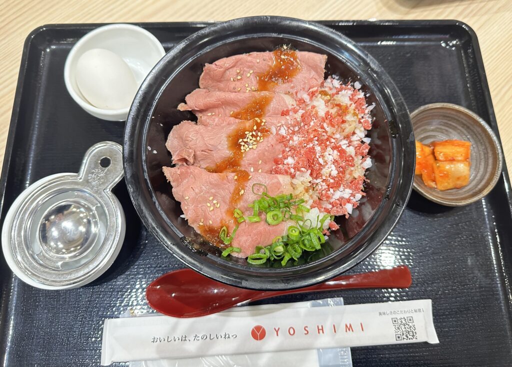ららぽーと安城 お肉専門店 オ肉ヤ フードコート 牛トロ&ローストビーフ丼セット