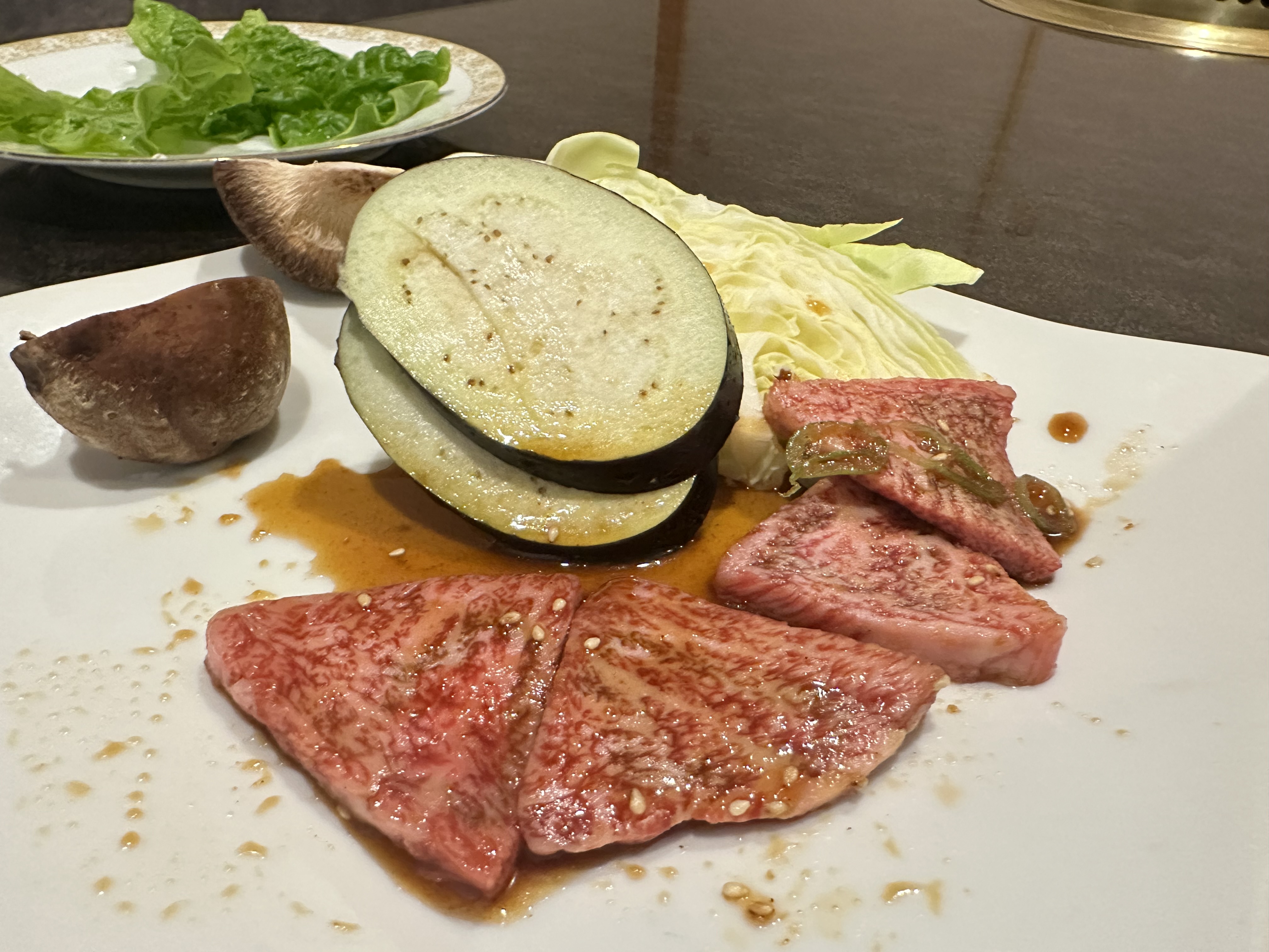 石庭グルメコース_特選ロース/焼き野菜